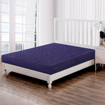 Premium Ultrasonic Quilted Waterproof Mattress Protector – Fitted & Anti-Slip Double Bed Cover (Blue)