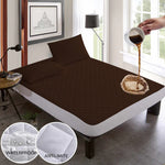 Premium Quilted Waterproof Mattress Protector – Double Bed (Dark Brown)