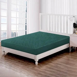 Premium Ultrasonic Quilted Waterproof Mattress Protector – Fitted & Anti-Slip Double Bed Cover (Zink)
