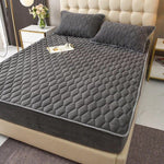 Premium Quilted Waterproof Mattress Protector – Double Bed (Dark Grey)