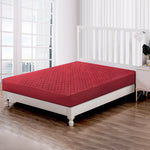 Premium Ultrasonic Quilted Waterproof Mattress Protector – Fitted & Anti-Slip Double Bed Cover (Maroon)