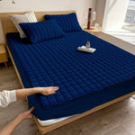 Premium Quilted Waterproof Mattress Protector – Double Bed (BLUE)