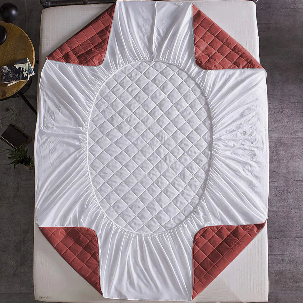 Premium Ultra Soft Cotton Quilted Waterproof Mattress Protector – Double Bed (WHITE)