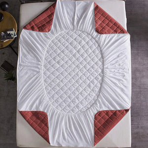 Premium Ultra Soft Cotton Quilted Waterproof Mattress Protector – Double Bed (WHITE)