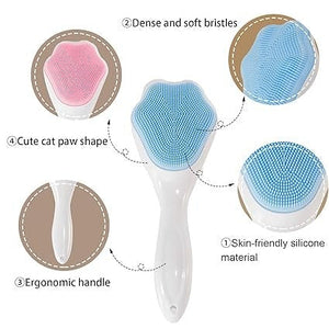 Gentle Silicone Cat Paw Face Scrubber: Deep Cleansing Exfoliating Facial Brush