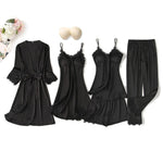 Turkish 6-Piece Satin Nightgown Set for Women