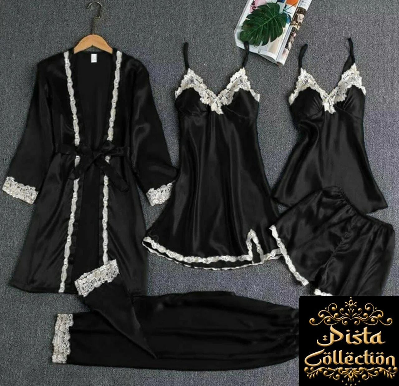 Turkish 6-Piece Satin Nightgown Set for Women